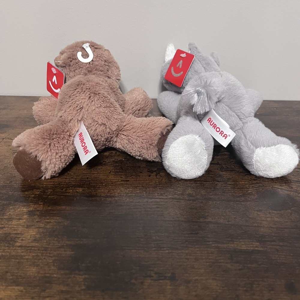 Aurora Mini Flopsie Capybara And Rhinoceros 8" Plush - Picture 3 of 5